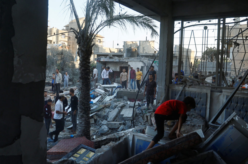 Aftermath of a strike amid the conflict with Israel in Khan Younis, in the southern Gaza Strip